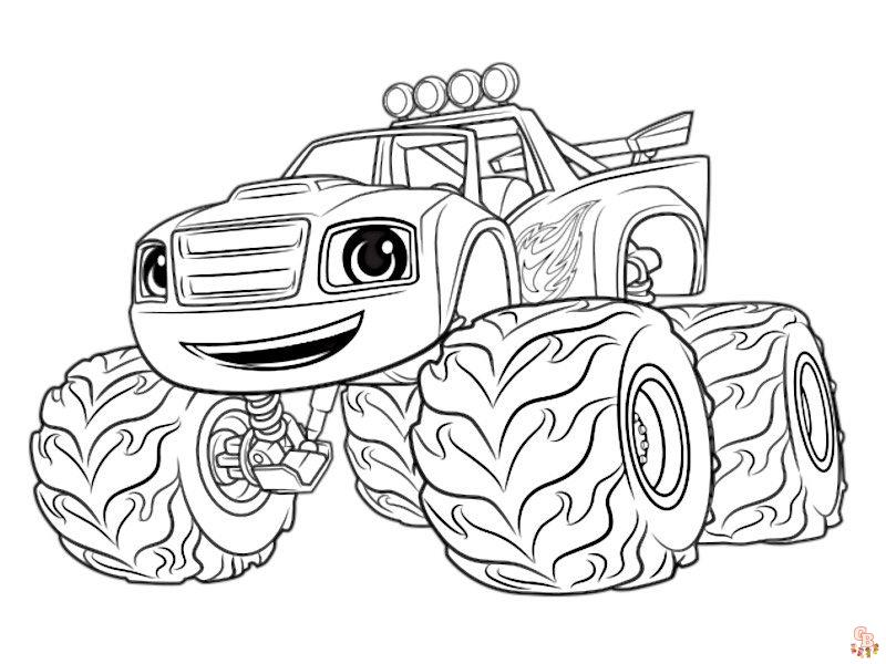 Coloriage blaze et les monster machines