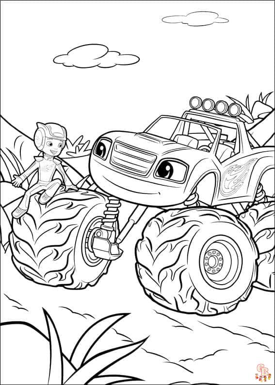 Coloriage blaze et les monster machines