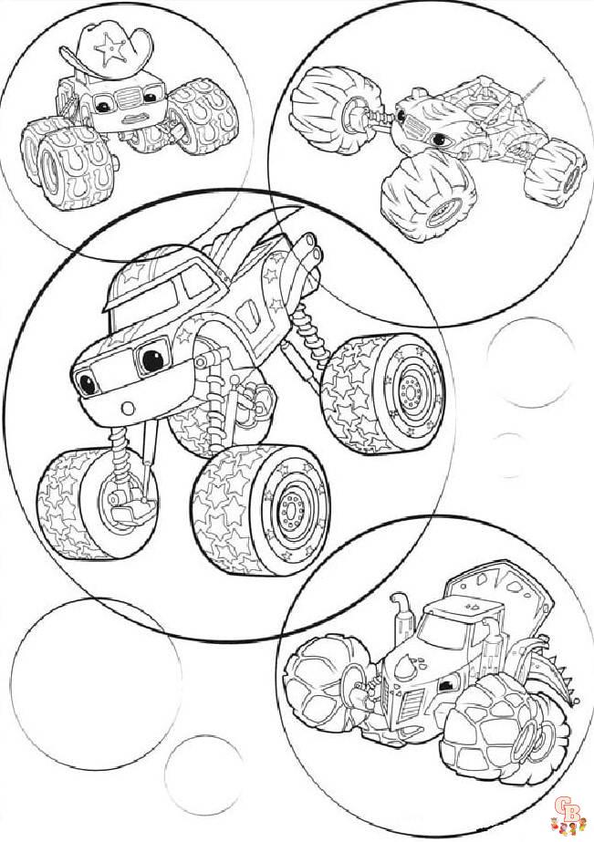 Coloriage blaze et les monster machines