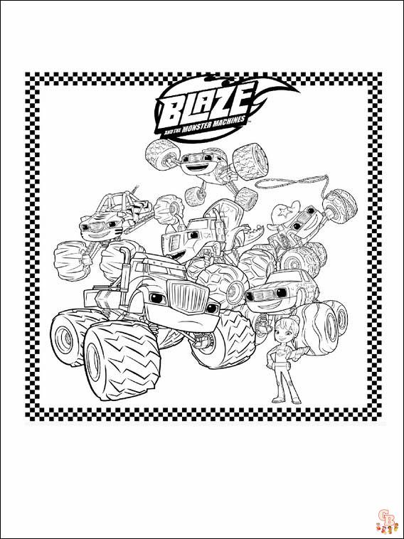 Coloriage blaze et les monster machines