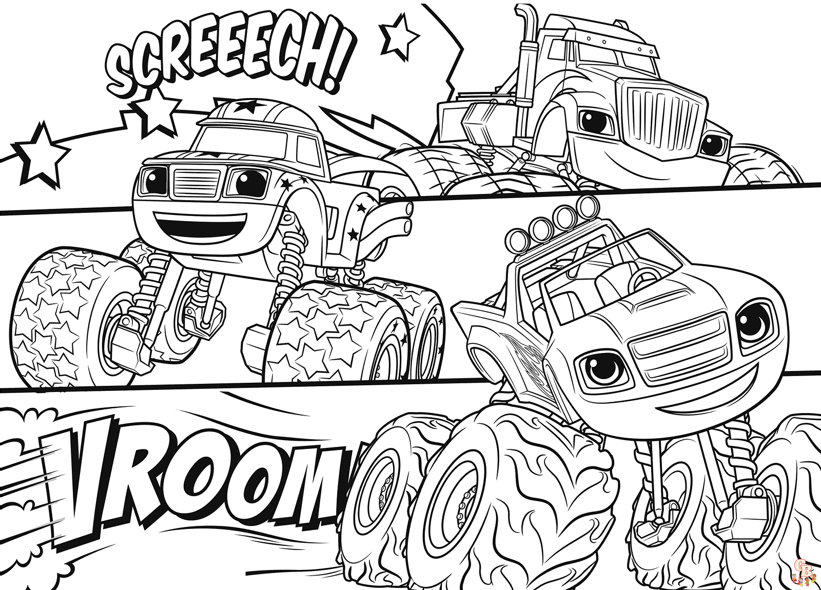 Coloriage blaze et les monster machines