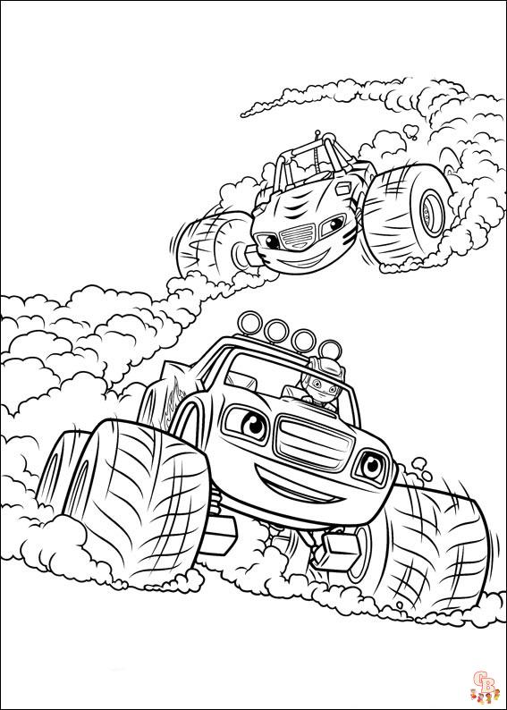 Coloriage blaze et les monster machines