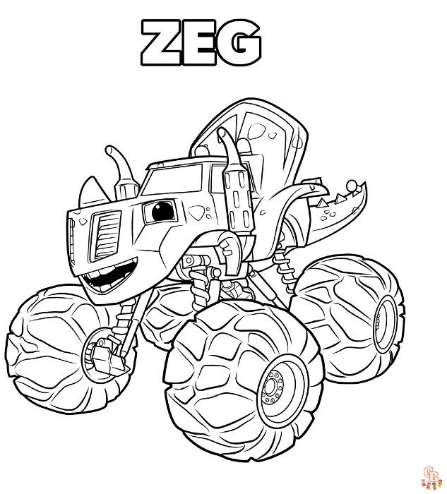 Coloriage blaze et les monster machines