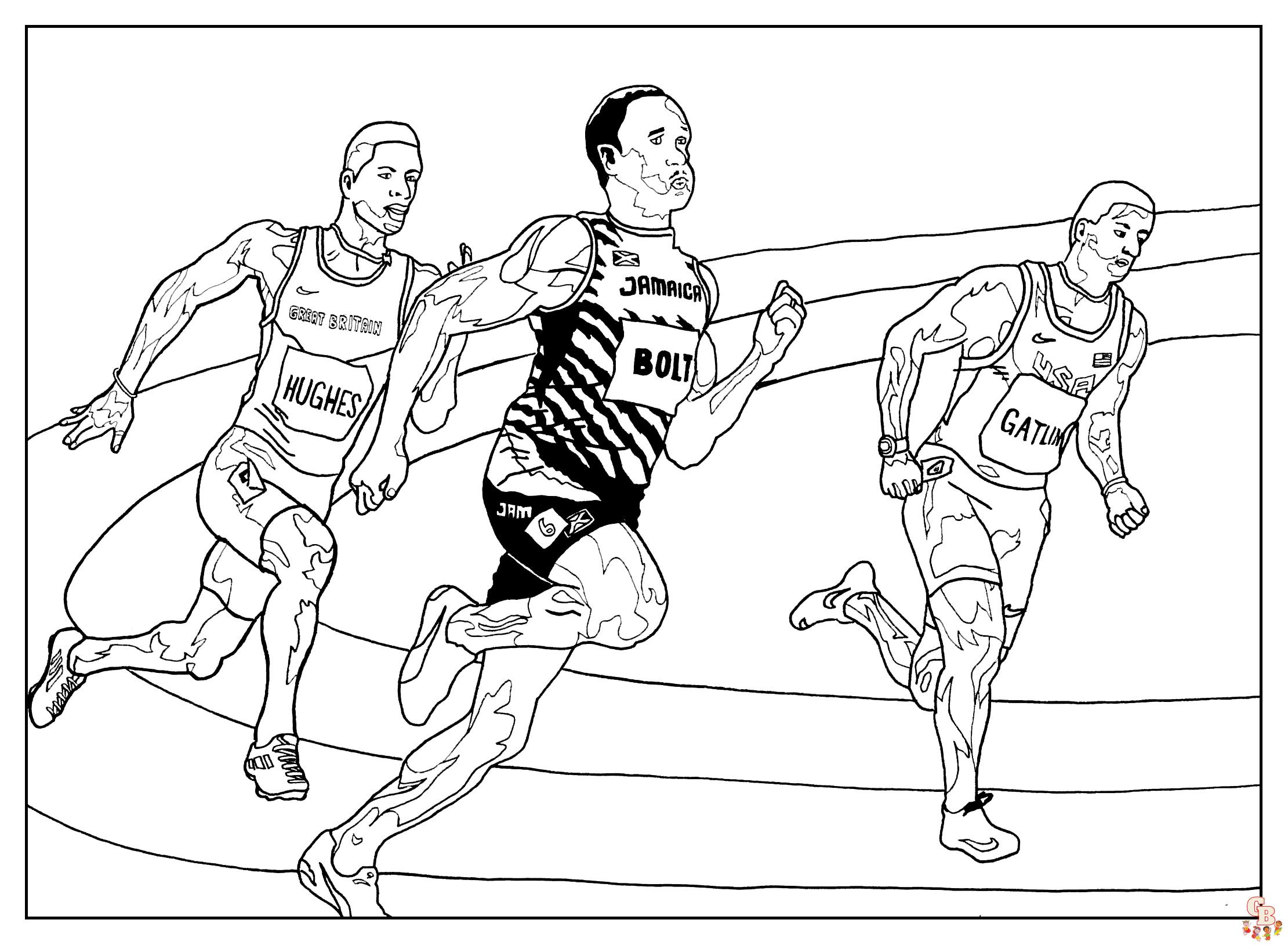 Coloriage de sportifs des sports dete