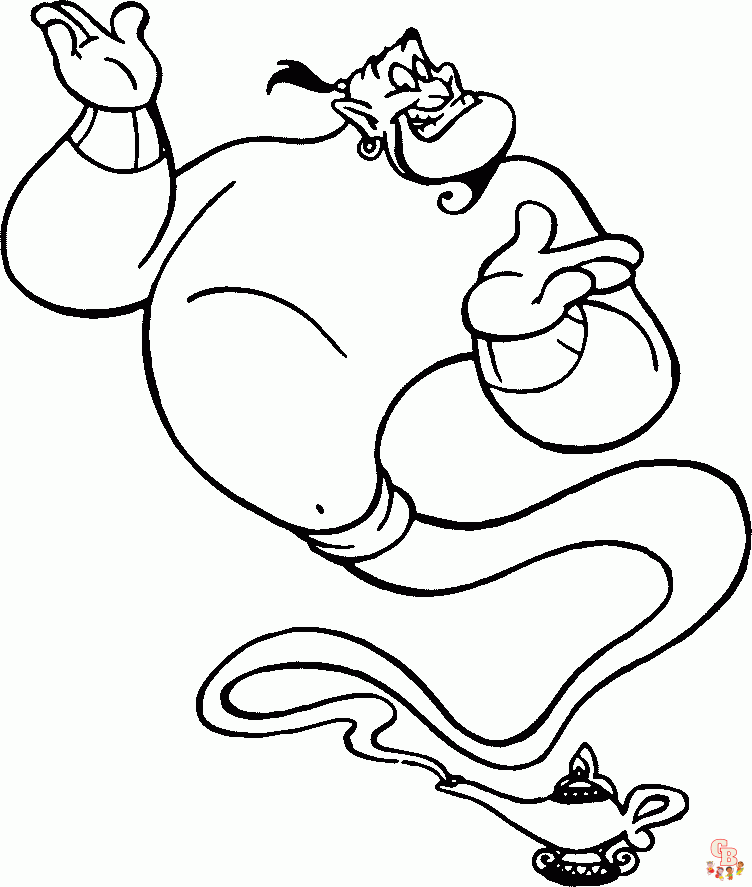 Coloriage du genie de la lampe