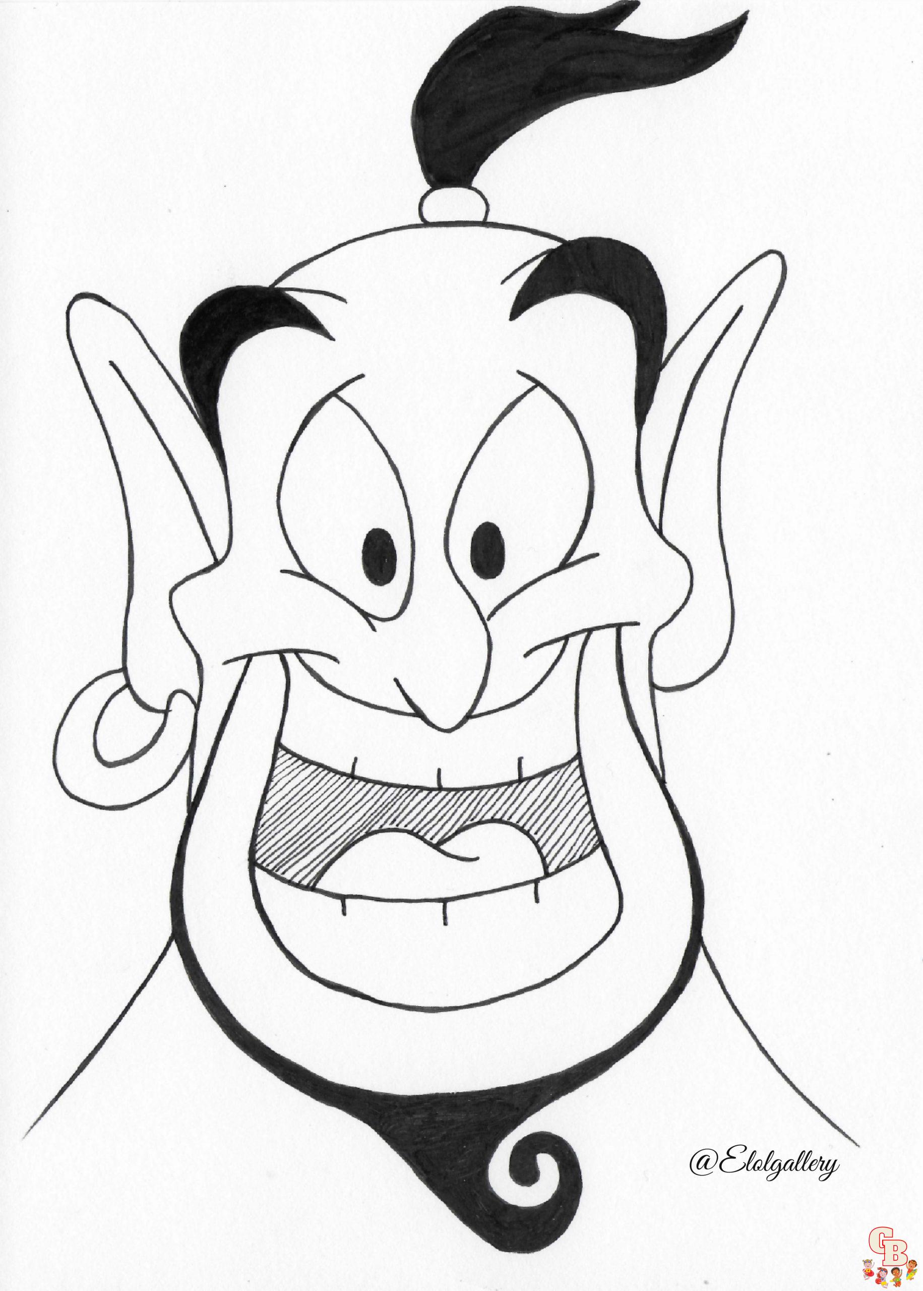 Coloriage du genie de la lampe