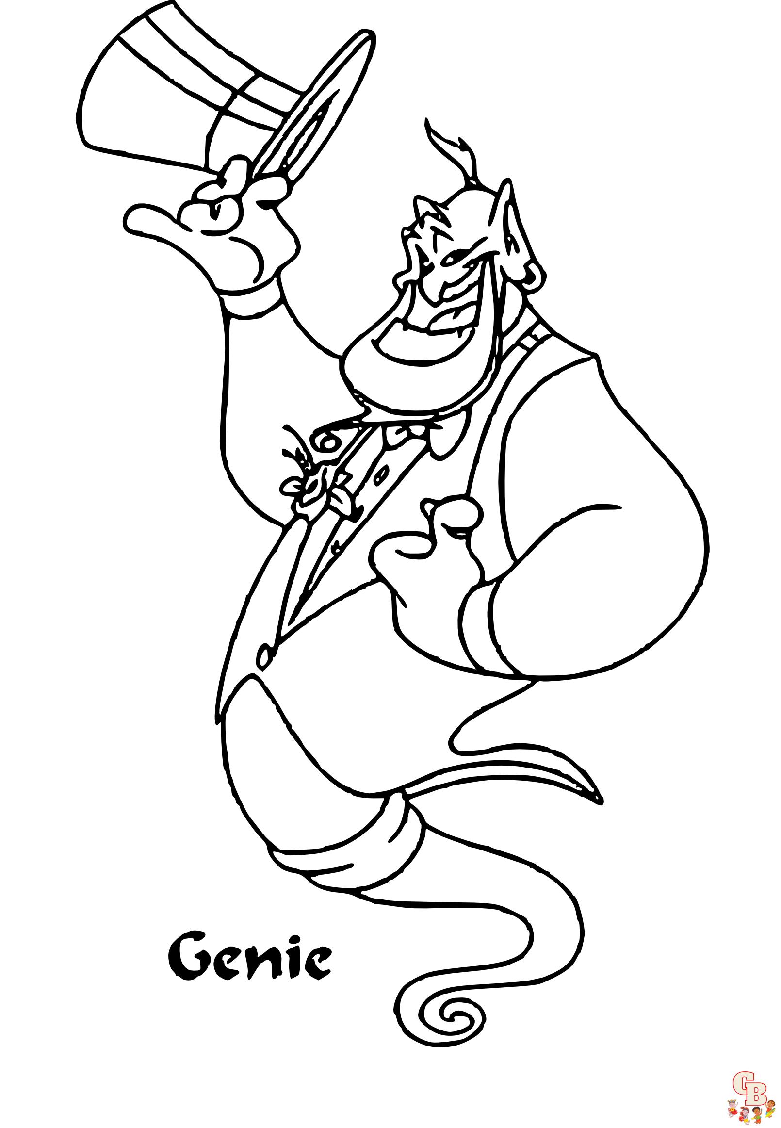 Coloriage du genie de la lampe