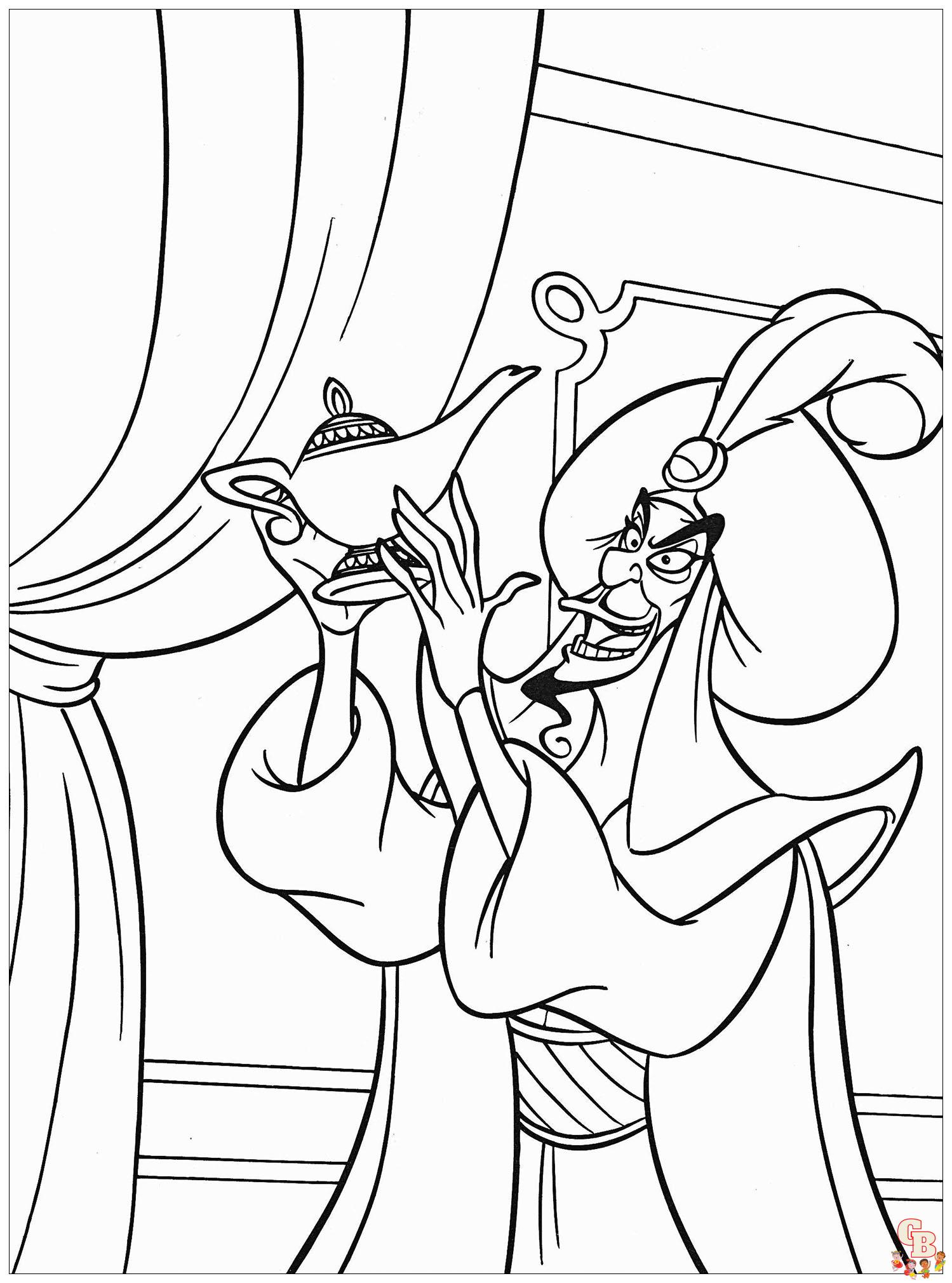 Coloriage du genie de la lampe