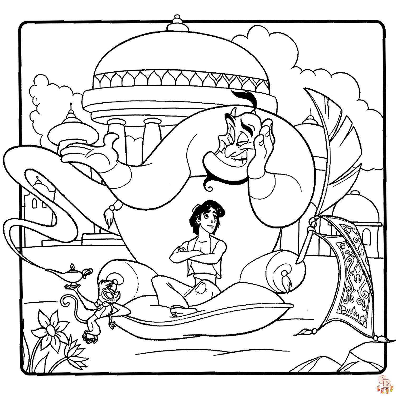 Coloriage du genie de la lampe