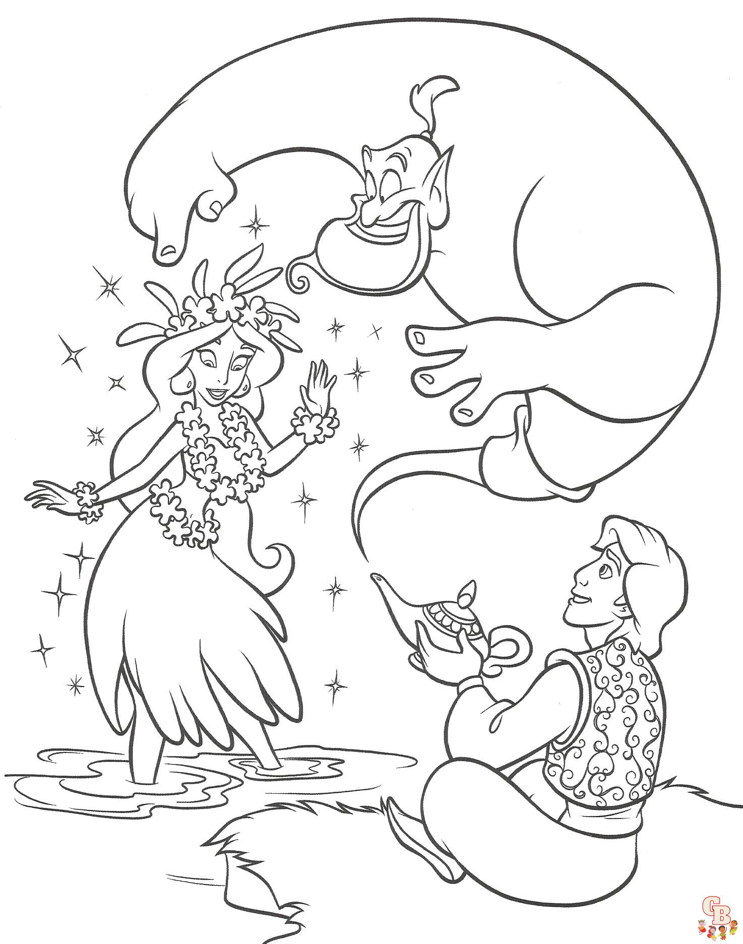 Coloriage du genie de la lampe