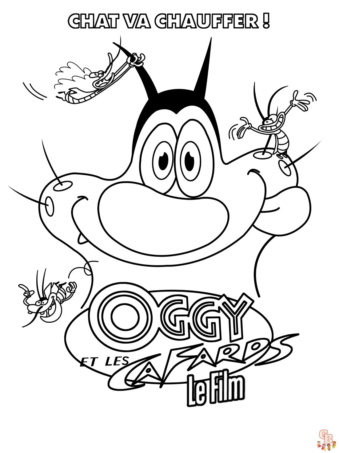 Coloriage oggy et les cafards