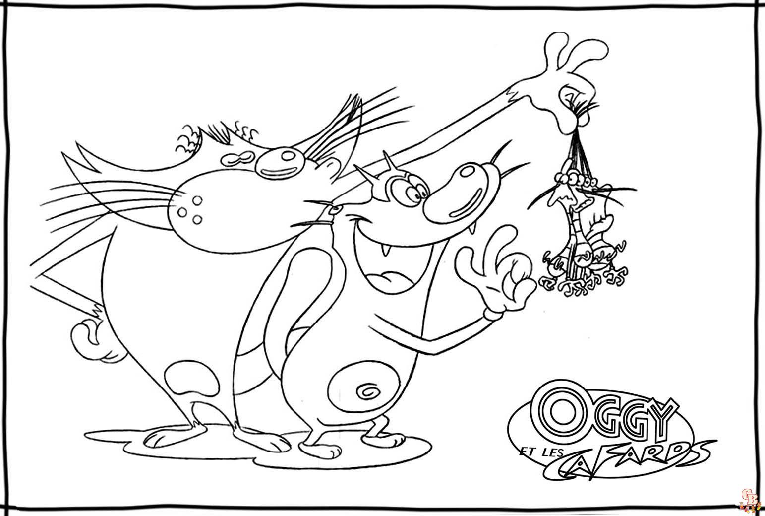 Coloriage oggy et les cafards