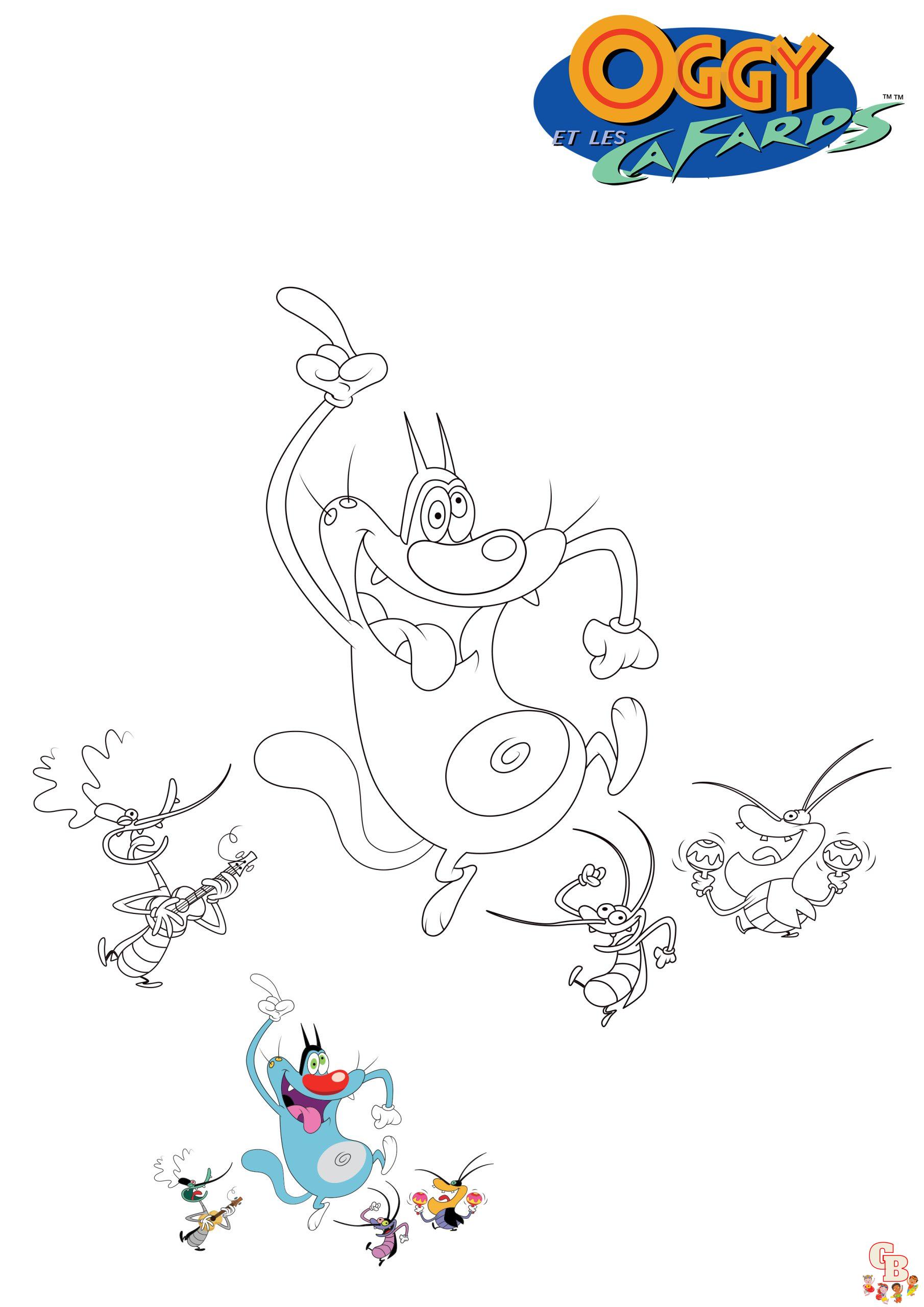 Coloriage oggy et les cafards