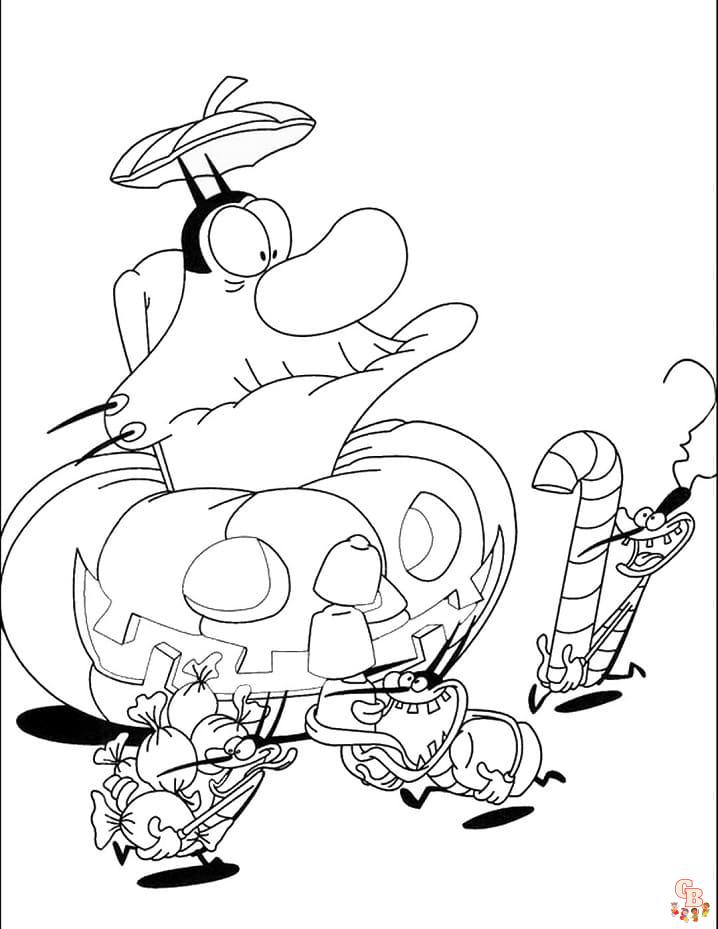 Coloriage oggy et les cafards