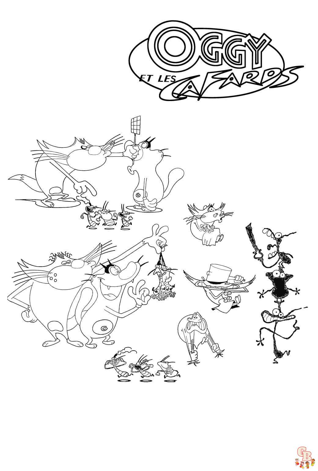 Coloriage oggy et les cafards