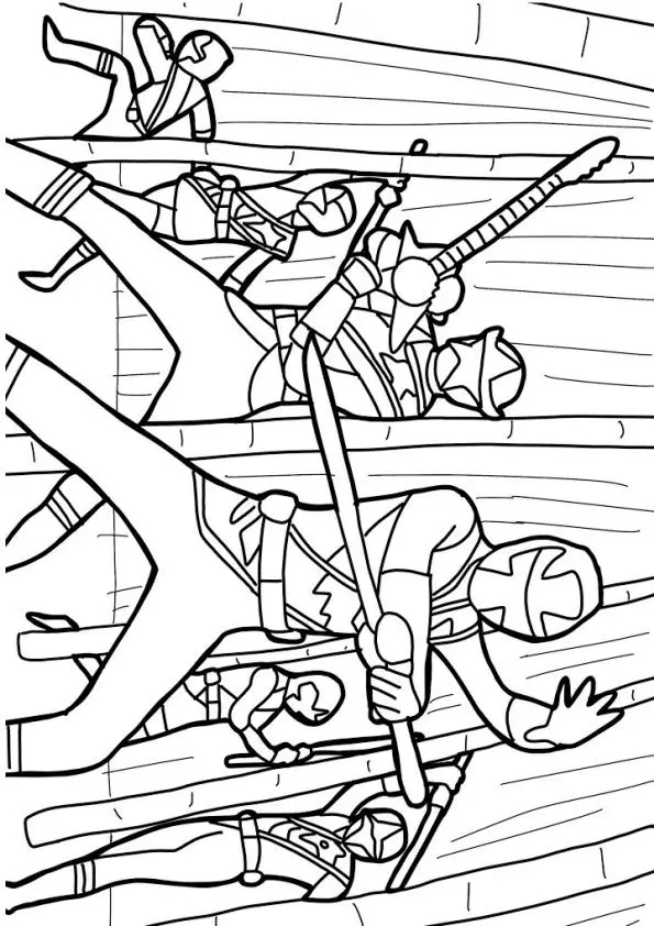 Coloriage power rangers ninja steel