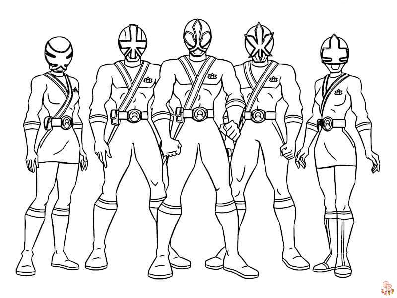 Coloriage power rangers ninja steel