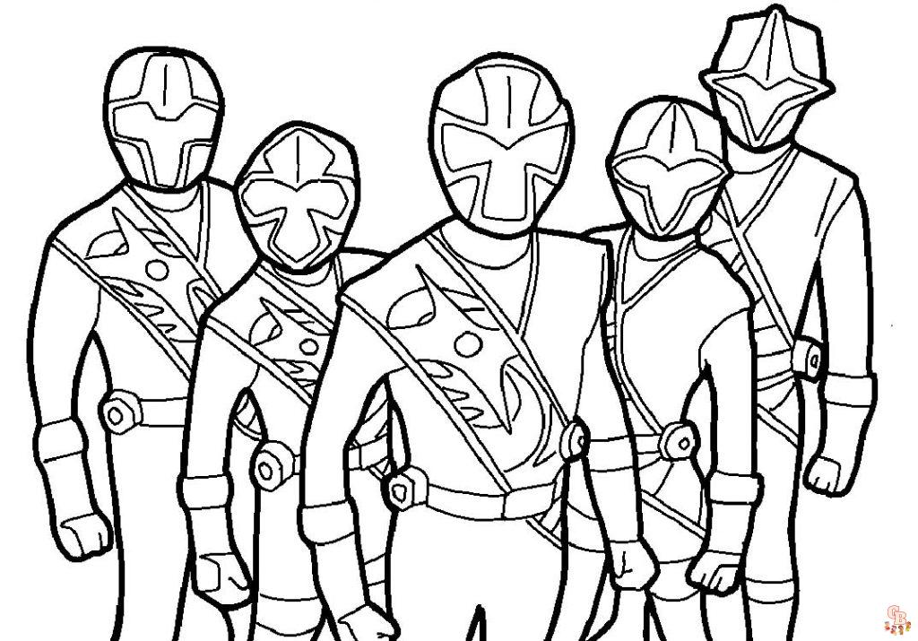 Coloriage power rangers ninja steel