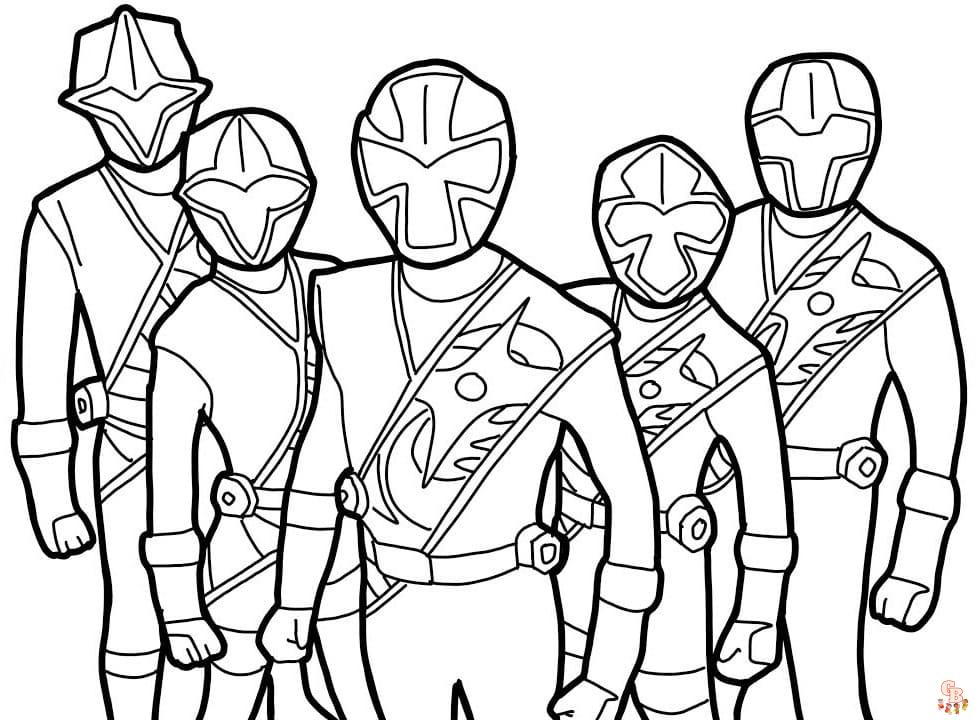 Coloriage power rangers ninja steel