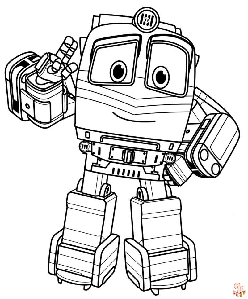 Coloriage robot trains