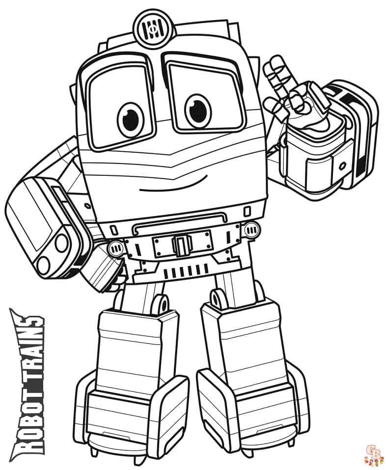 Coloriage robot trains