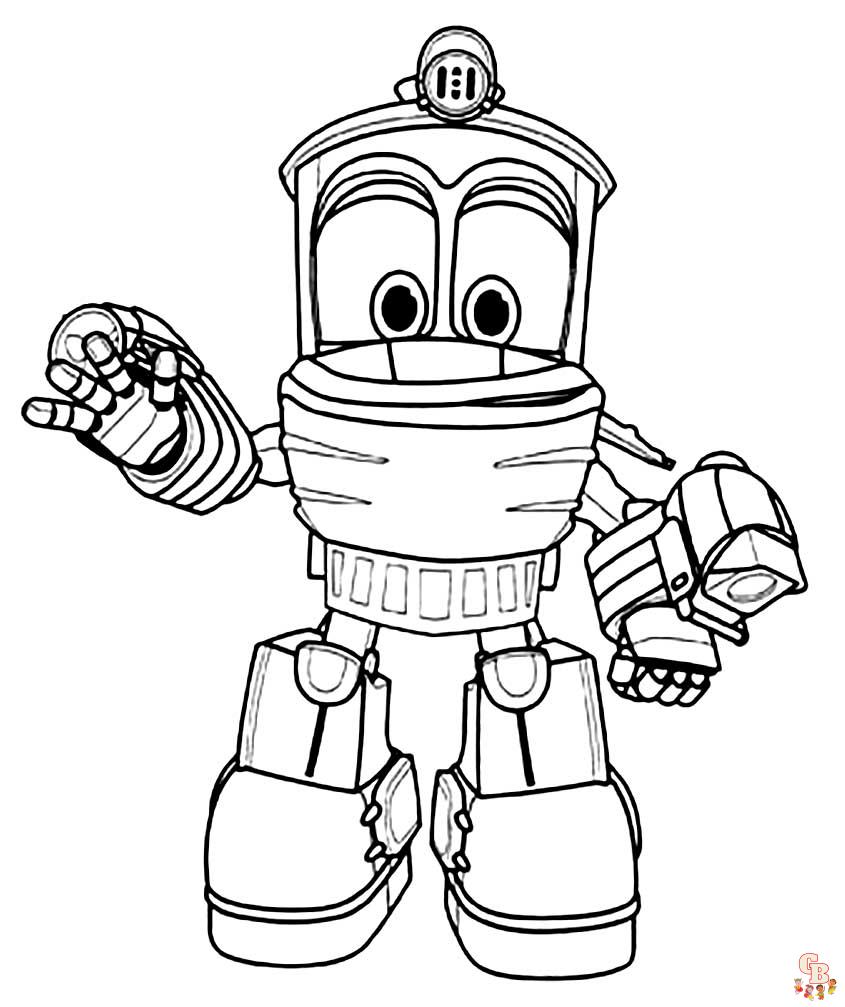 Coloriage robot trains