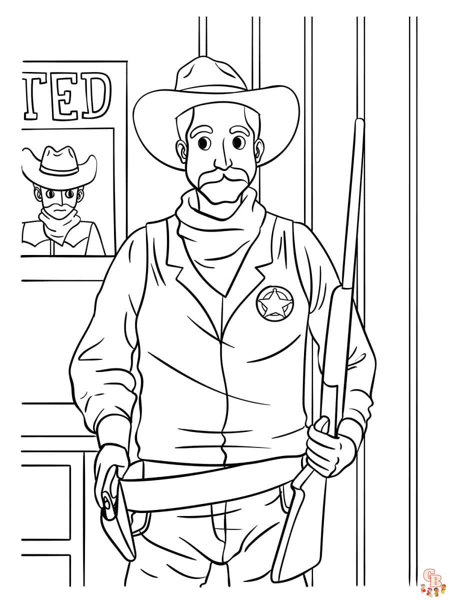 Coloriages Cowboys et indiens