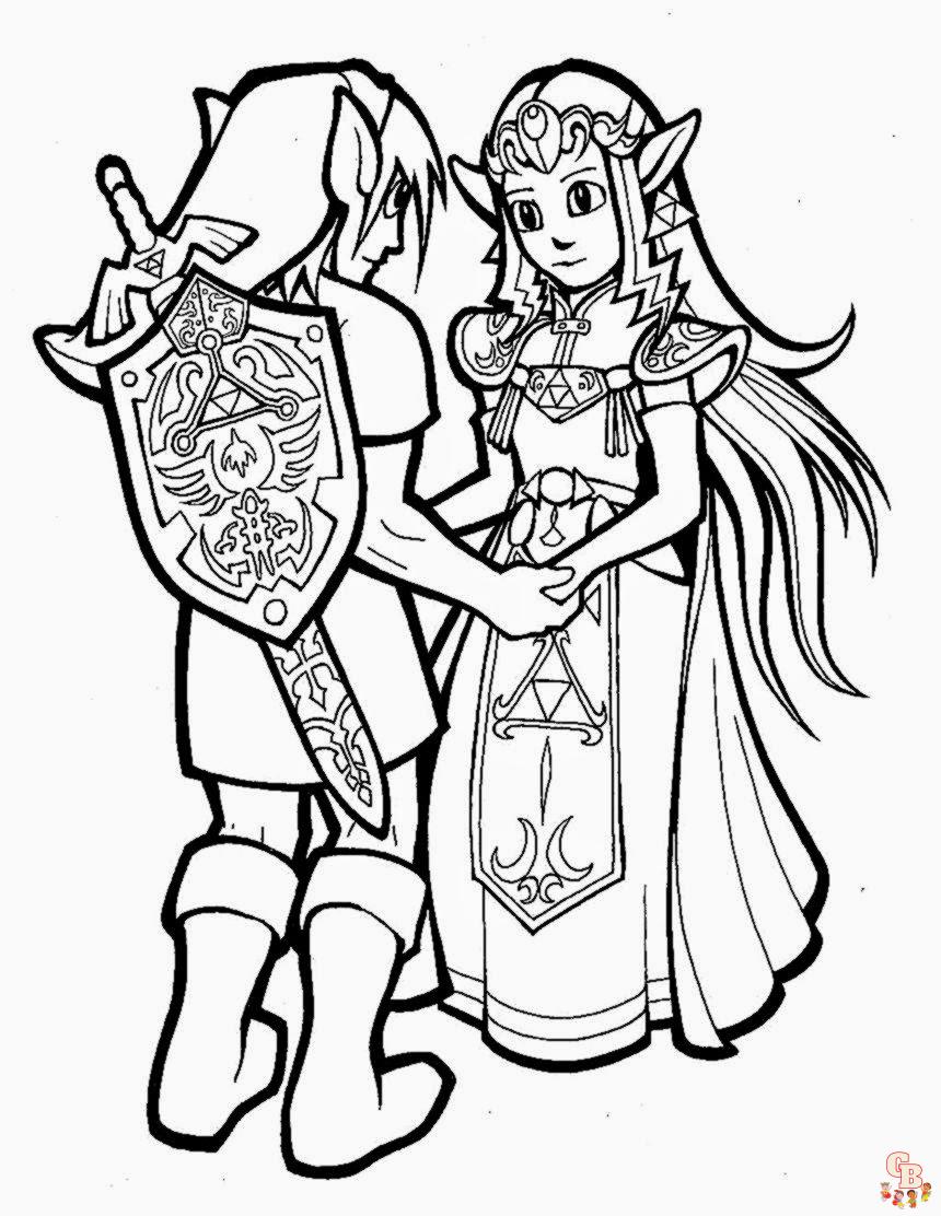 Coloriages speciale jeu video Zelda