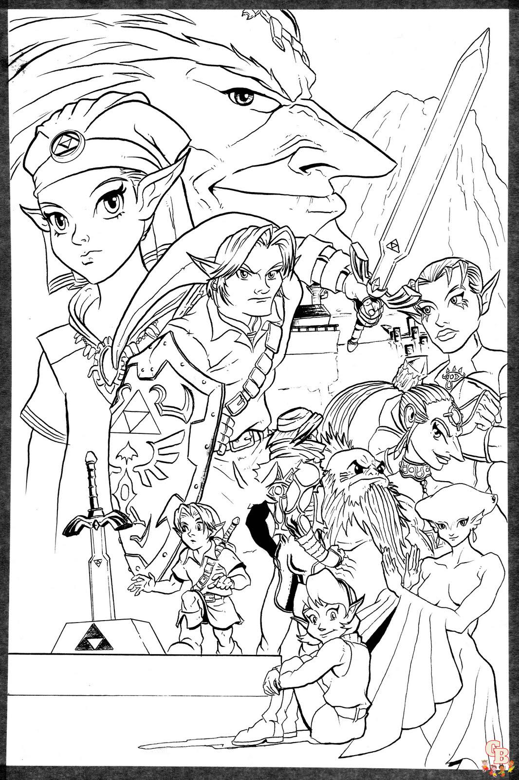 Coloriages speciale jeu video Zelda