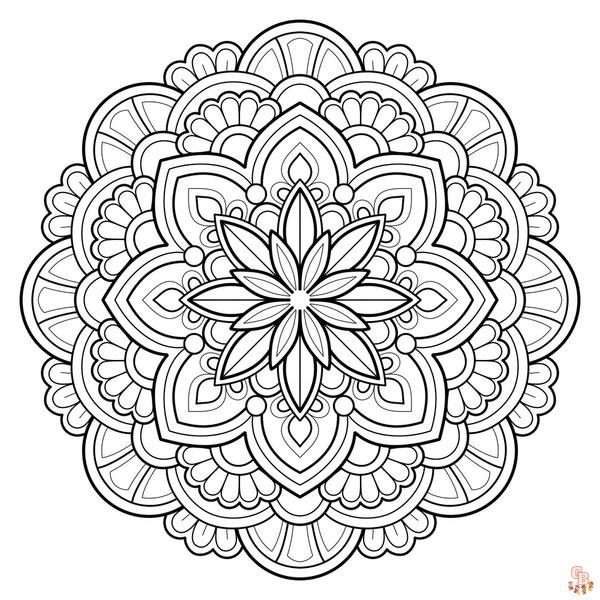 coloriage dun mandala decore de feuilles