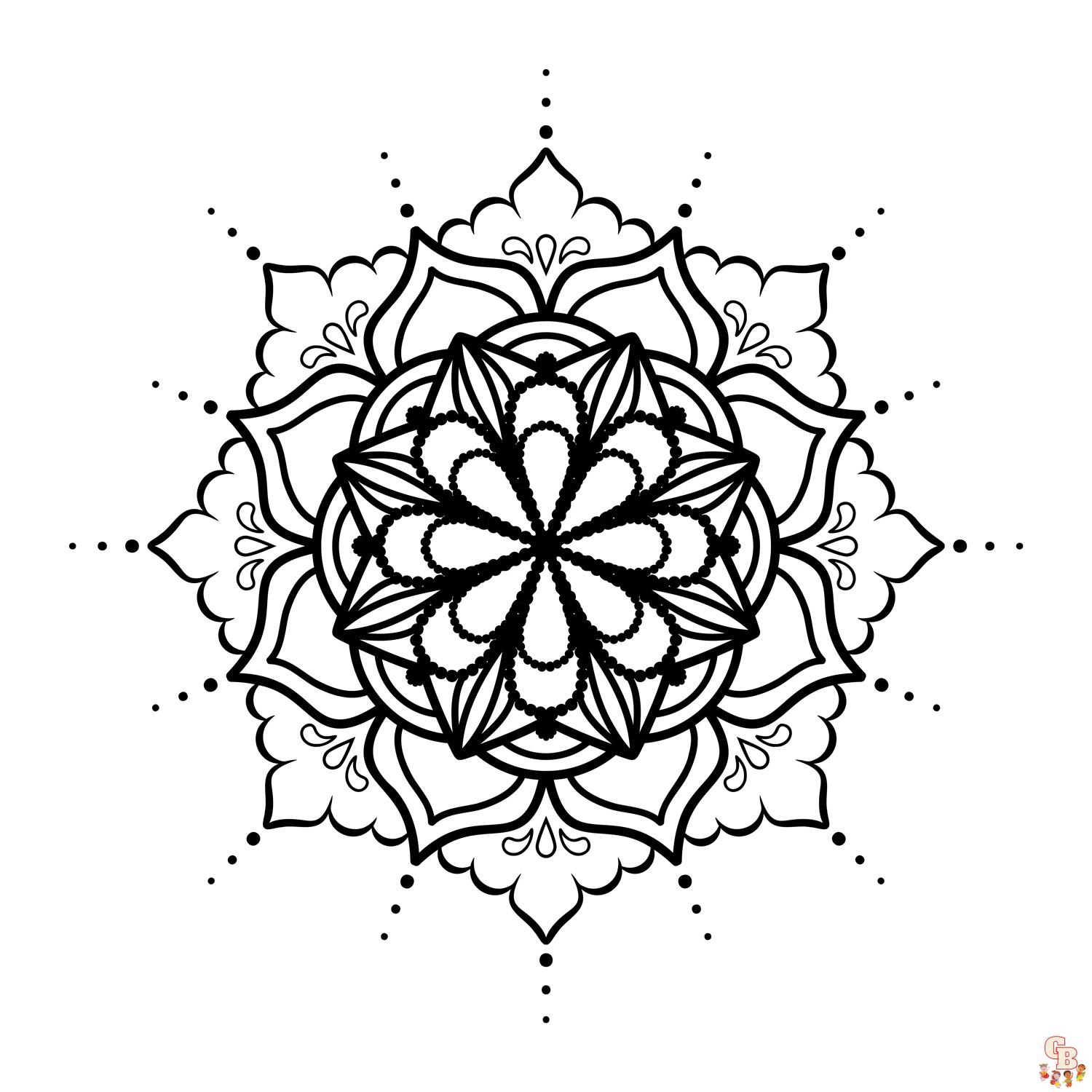 coloriage dun mandala decore de feuilles